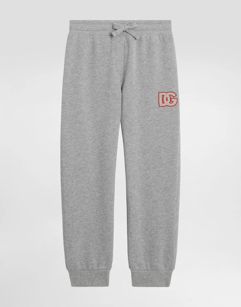  Dolce & Gabbana Oversized Fleece Trousers With Dg Embroidery - Femme Pantalons Et Jupes Gris 13 Years 