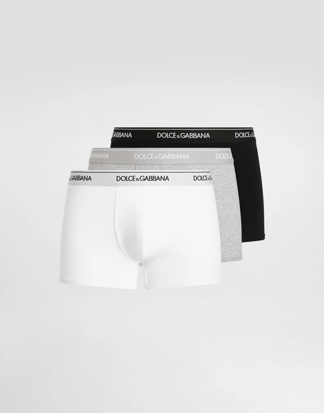  Dolce & Gabbana Pack De 3 Boxers Classiques Brando En Jersey Stretch - Homme Sous-vêtements Et Loungewear Multicolore Coton 4 