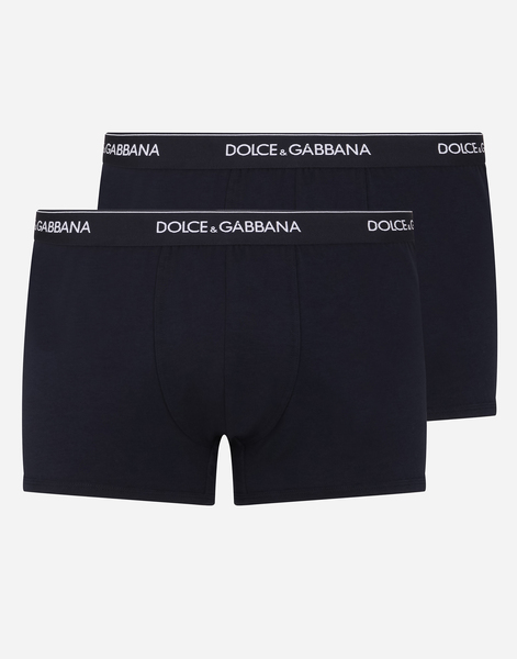  Dolce & Gabbana Pack De Deux Boxers Classiques En Coton Stretch - Homme Sous-vêtements Et Loungewear Bleu Coton 5 