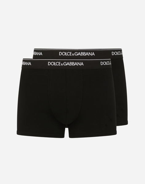 Dolce & Gabbana Pack De Deux Boxers Classiques En Coton Stretch - Homme Sous-vêtements Et Loungewear Noir Coton 7 