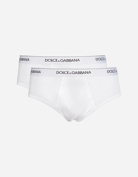  Dolce & Gabbana Pack De Deux Slips Brando En Coton Stretch - Homme Sous-vêtements Et Loungewear Blanc Coton 6 