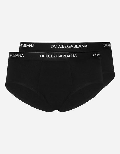  Dolce & Gabbana Pack De Deux Slips Brando En Coton Stretch - Homme Sous-vêtements Et Loungewear Noir Coton 5 