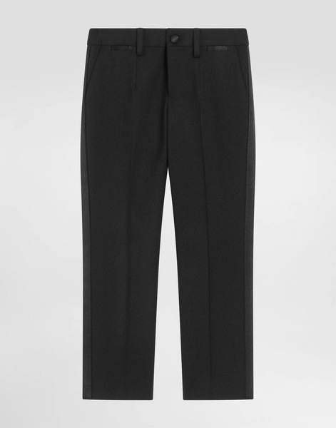  Dolce & Gabbana Pantalon Classique En Laine Mélangée Et Duchesse - Homme Pantalons Et Shorts Noir Laine 3 Years 