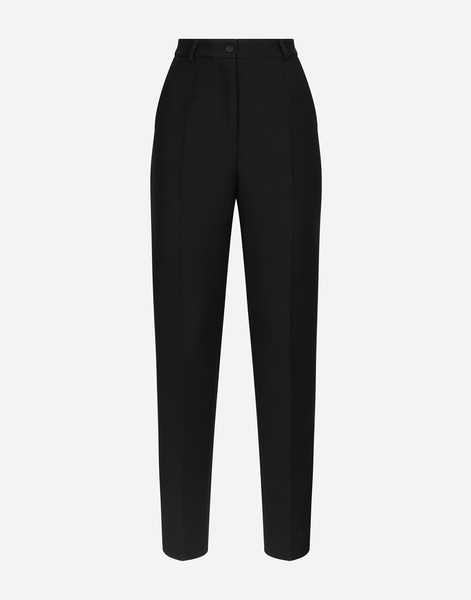  Dolce & Gabbana Pantalon De Smoking Style Tailleur En Gabardine De Laine - Femme Pantalons Et Shorts Noir Laine 36 