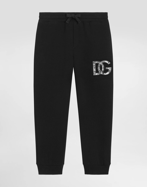  Dolce & Gabbana Pantalon Molletonné à Logo Dg Et Imprimé Majoliques En Relief - Homme Pantalons Et Shorts Noir 12 Years 
