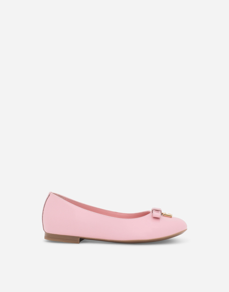  Dolce & Gabbana Patent Leather Ballet Flats With Metal Dg Logo - Femme Chaussures (27-40) Rose Cuir 32 
