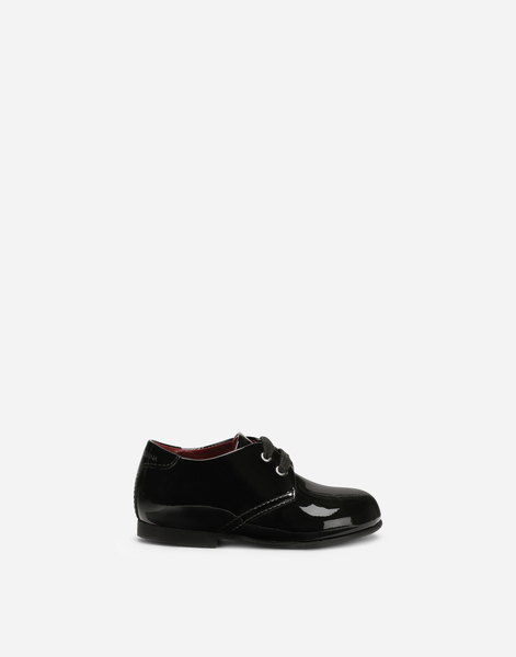  Dolce & Gabbana Patent Leather Derby Shoes With Logo - Homme Chaussures Premiers Pas (19-26) Noir Cuir 20 