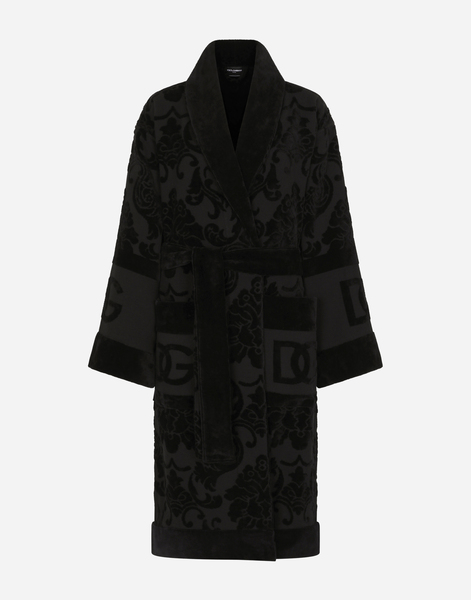  Dolce & Gabbana Peignoir De Bain En éponge De Coton Jacquard - Peignoirs De Bain Unis Multicolore Xs 