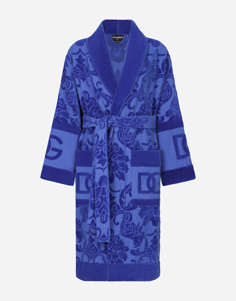  Dolce & Gabbana Peignoir De Bain En éponge De Coton Jacquard - Peignoirs De Bain Unis Multicolore Xs 