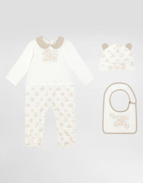  Dolce & Gabbana 3-piece Jersey Gift Set With Moon And Star Print - Homme Lots Cadeaux Et Bodys Multicolore 6/9 Months 