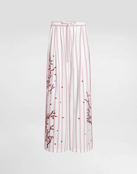  Dolce & Gabbana Poplin Trousers With Thread Floral Embroidery - Femme Pantalons Et Shorts Multicolore 40 