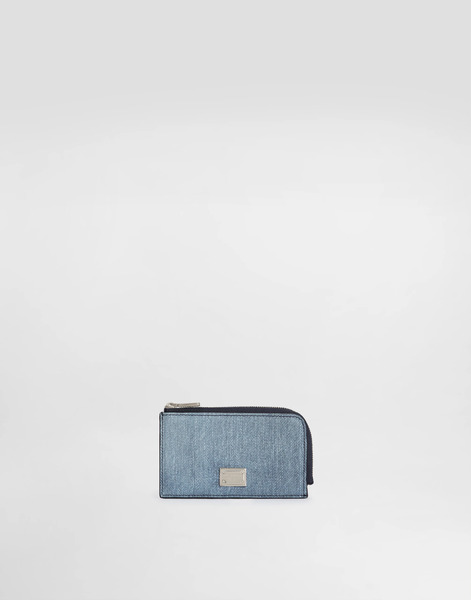  Dolce & Gabbana Porte-cartes En Nubuck Denim - Homme Portefeuilles Et Petite Maroquinerie Denim Onesize 