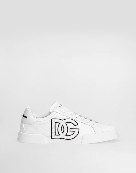  Dolce & Gabbana Portofino Light Strobel Sneakers In Canvas And Calfskin - Homme Sneakers Multicolor 46 