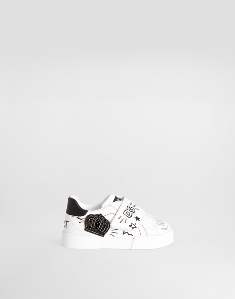  Dolce & Gabbana Printed Calfskin Portofino Light Sneakers - Homme Chaussures Premiers Pas (19-26) Blanc 19 