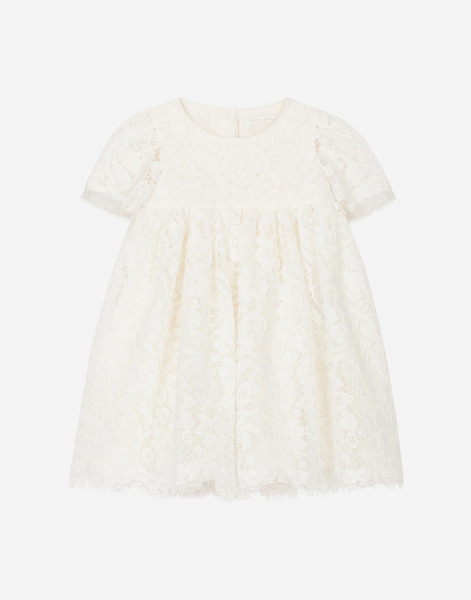 Dolce & Gabbana Robe De Baptême En Dentelle Coupe Empire Et Manches Courtes - Homme Robes Blanc Dentelle 6 Months 