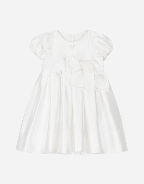  Dolce & Gabbana Robe De Baptême En Mikado De Soie Coupe Empire Et Manches Courtes - Homme Manteaux Et Hauts Blanc Soie 3 Months 