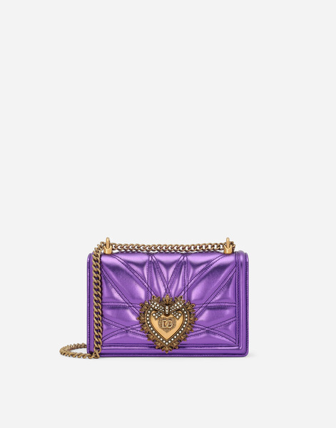  Dolce & Gabbana Sac D’épaule Devotion Moyen Format - Femme Sacs à épaule Et à Bandoulière Violet Cuir Onesize 