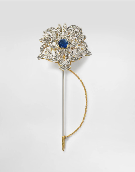  Dolce & Gabbana Sicily Brooch 18-carat Yellow And White Gold, Blue Sapphires, And Diamonds - Homme épingles Et Pinces à Cravate Or Onesize 