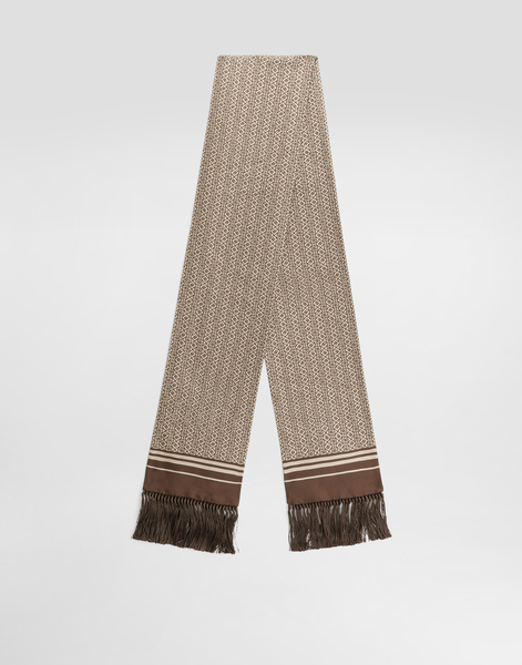  Dolce & Gabbana Silk Twill Scarf With Micro-design And Logo - Homme Echarpes Et Foulards Multicolor Onesize 