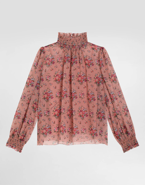  Dolce & Gabbana Small Flower Bouquets-print Chiffon Blouse - Femme Tops Et Chemisiers Multicolor 10 Years 