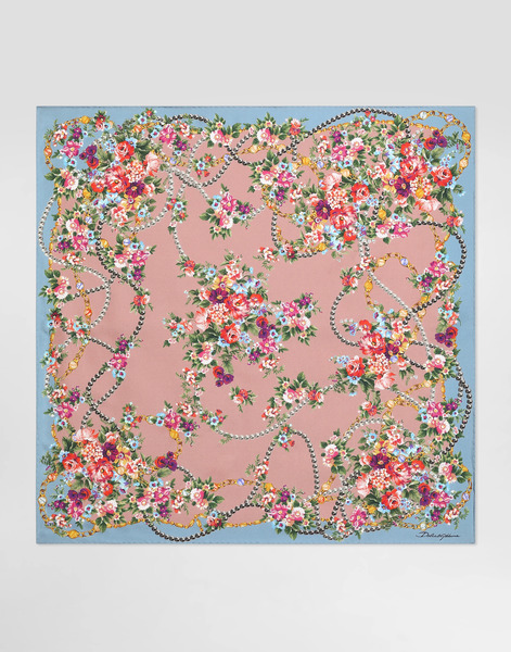  Dolce & Gabbana Small Flower Bouquets-print Silk Twill Scarf 70x70 - Femme écharpes Et Foulards Multicolor Onesize 