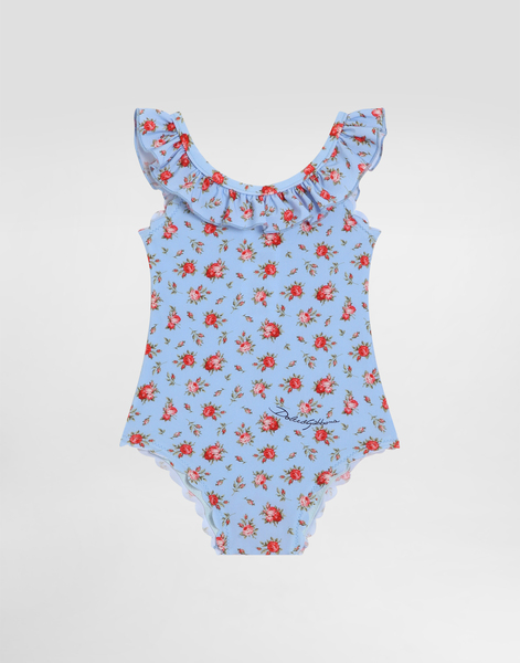  Dolce & Gabbana Small Rose-print One-piece Swimsuit - Femme Vêtements De Plage Multicolor 6/9 Months 