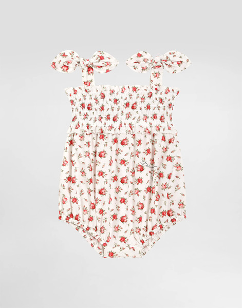  Dolce & Gabbana Small Rose-print Poplin Romper - Femme Lots Cadeaux Et Bodys Multicolor 18/24 Months 