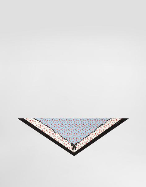  Dolce & Gabbana Small Rose-print Silk Twill Triangle Scarf - Femme écharpes Et Foulards Multicolor Onesize 