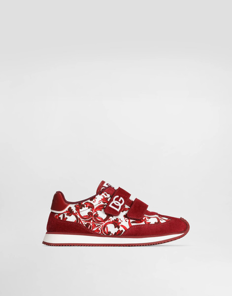  Dolce & Gabbana Sneakers Dg Cushion En Nylon à Imprimé Majolica - Homme Chaussures (27-40) Multicolor 27 
