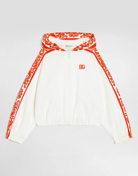  Dolce & Gabbana Sweat Avec Capuche à Imprimé Majolique - Femme T-shirts Et Sweat-shirts Blanc 5 Years 