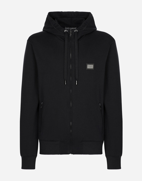  Dolce & Gabbana Sweat-shirt En Jersey à Capuche Et Fermeture Zippée - Homme Sweatshirts Bleu Coton 50 