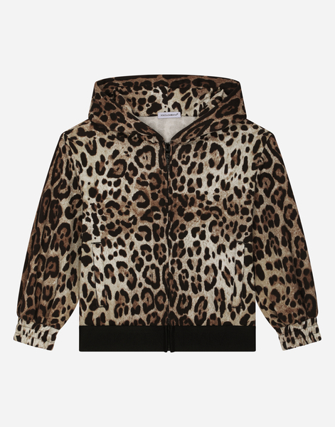  Dolce & Gabbana Sweat-shirt En Jersey à Imprimé Léopard Et élastique à Logo - Femme T-shirts Et Sweat-shirts Imprim� Animalier 10 Years 