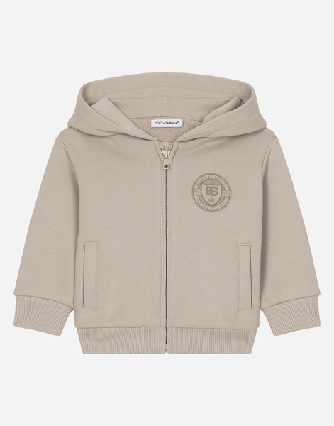  Dolce & Gabbana Sweat-shirt En Jersey Avec Capuche Et Logo Dg - Homme Manteaux Et Hauts Beige 3/6 Months 