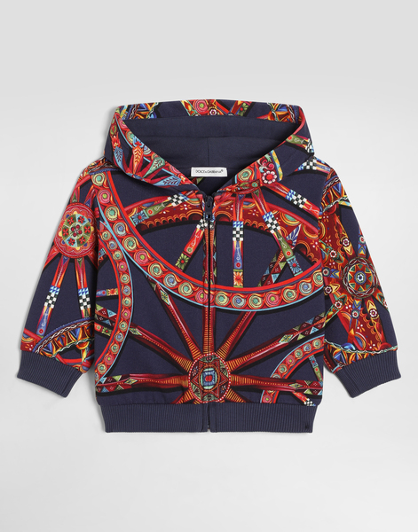  Dolce & Gabbana Sweatshirt à Capuche En Coton à Imprimé Carretto - Homme Manteaux Et Hauts Multicolor 9/12 Months 