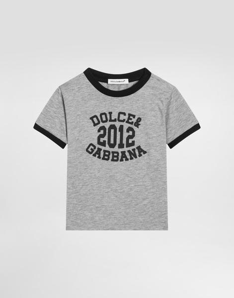  Dolce & Gabbana T-shirt En Jersey à Manches Courtes Et Imprimé - Homme Manteaux Et Hauts Gris 6/9 Months 