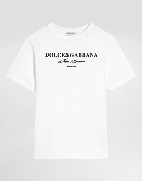  Dolce & Gabbana T-shirt En Jersey à Manches Courtes Et Imprimé - Homme T-shirts Et Sweat-shirts Blanc 12 Years 