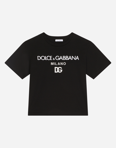  Dolce & Gabbana T-shirt Ras De Cou En Jersey à Broderie Dg Milano - Homme T-shirts Et Sweat-shirts Noir Coton 10 Years 