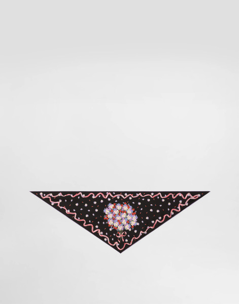  Dolce & Gabbana Triangle En Sergé De Soie à Imprimé Petites Fleurs - Femme écharpes Et Foulards Multicolore Onesize 
