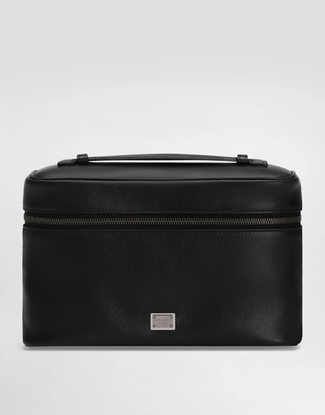  Dolce & Gabbana Trousse De Toilette En Cuir De Veau Nappa - Homme Attachés-cases Et Pochettes Noir Onesize 