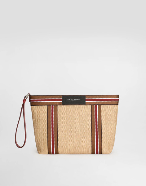  Dolce & Gabbana Trousse De Toilette Essenza En Raphia - Homme Attachés-cases Et Pochettes Multicolore Onesize 