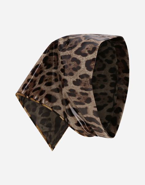  Dolce & Gabbana Voile Triangulaire En Satin Enduit à Imprimé Léopard - Femme Bonnets Et Gants Imprim� Animalier Onesize 