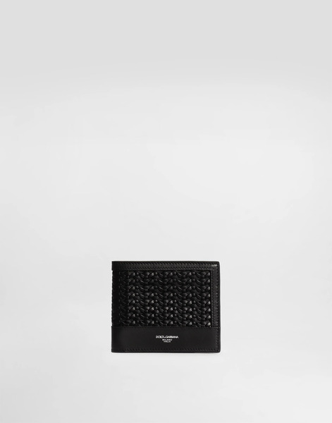  Dolce & Gabbana Woven Plongé Calfskin Wallet - Homme Portefeuilles Et Petite Maroquinerie Noir Onesize 