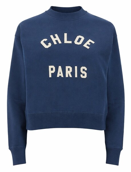  Chloé Cotton Fleece Logo Pullover 
