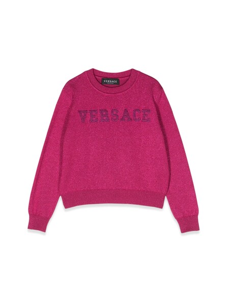  Versace Crew Neck Pullover With Embroidered Logo 