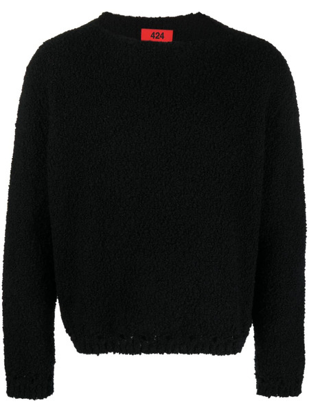  424 Pull à Effet Froissé - Noir 