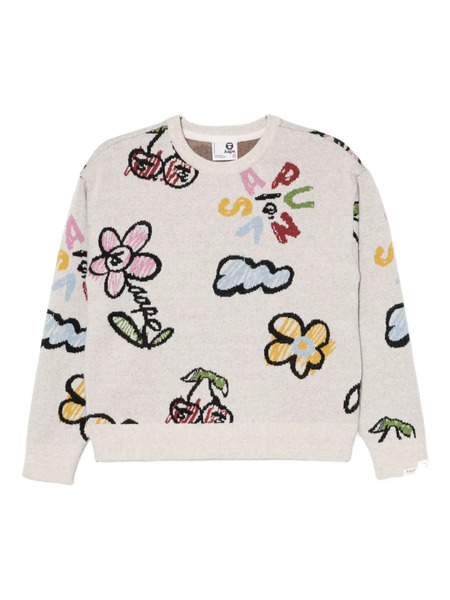  A Bathing Ape® Pull à Imprimé Graphique - Tons Neutres 