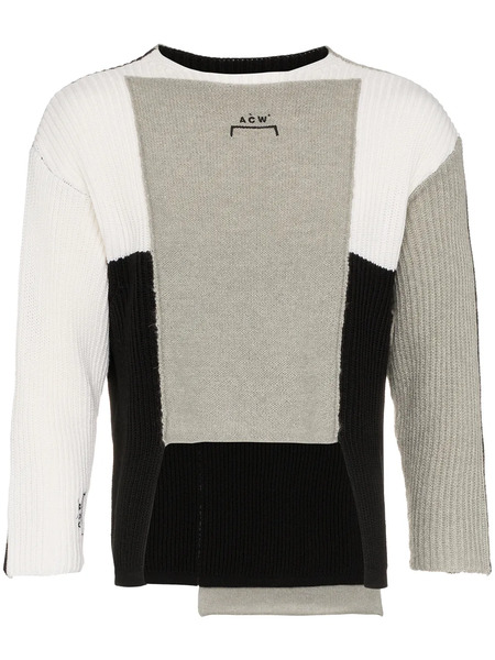  A-cold-wall* Pull Asymétrique Colour Block - Noir 
