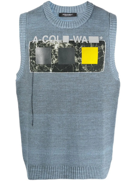  A-cold-wall* Pull Sans Manches à Détail De Patch - Bleu 