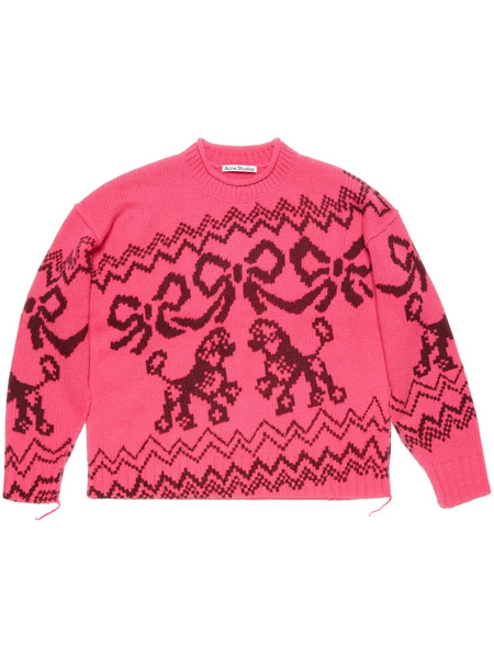  Acne Studios Pull à Motif Jacquard - Rose 