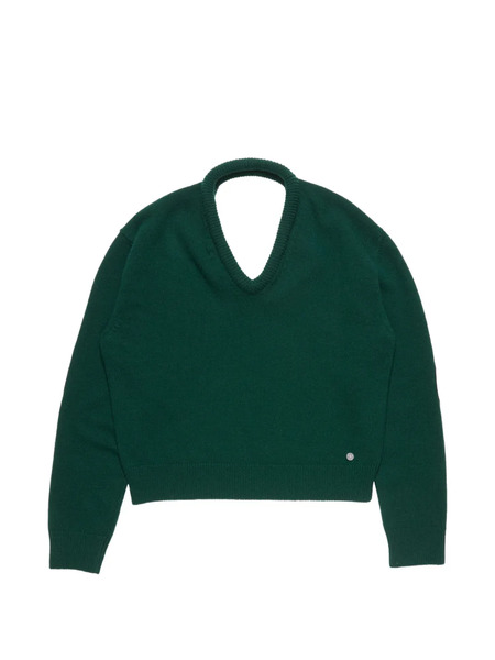  Acne Studios Pull En Cuir à Col V - Vert 